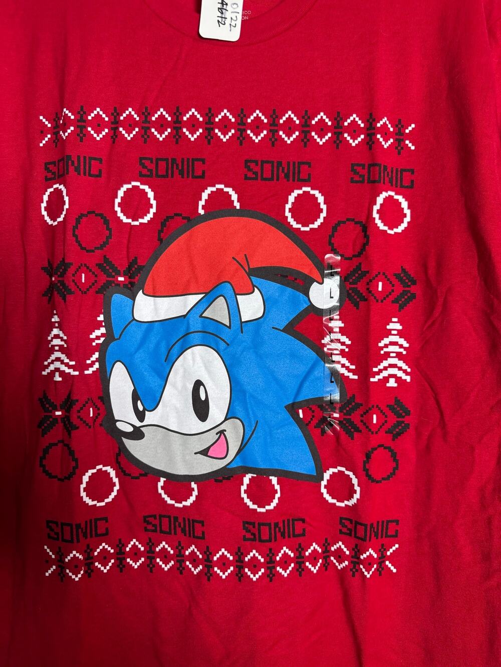 SEGA SONIC THE HEDGEHOG Christmas Graphic Tee NWT $24 Cotton Short Sleeve Size L